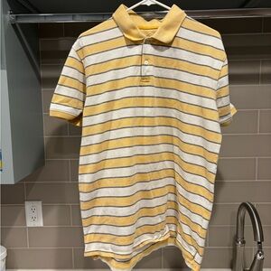 St John’s Bay Yellow and White Striped Legacy Polo Shirt Size L